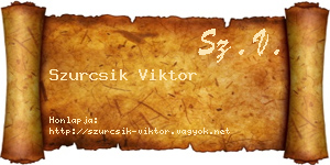 Szurcsik Viktor névjegykártya